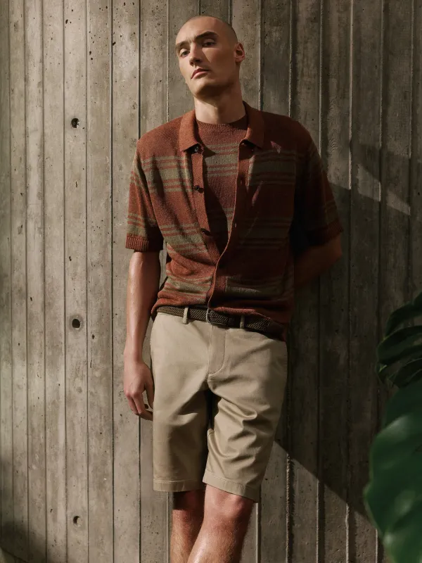 Short-Sleeve Shirt Sweater with Horizontal Stripes made by RW&CO.