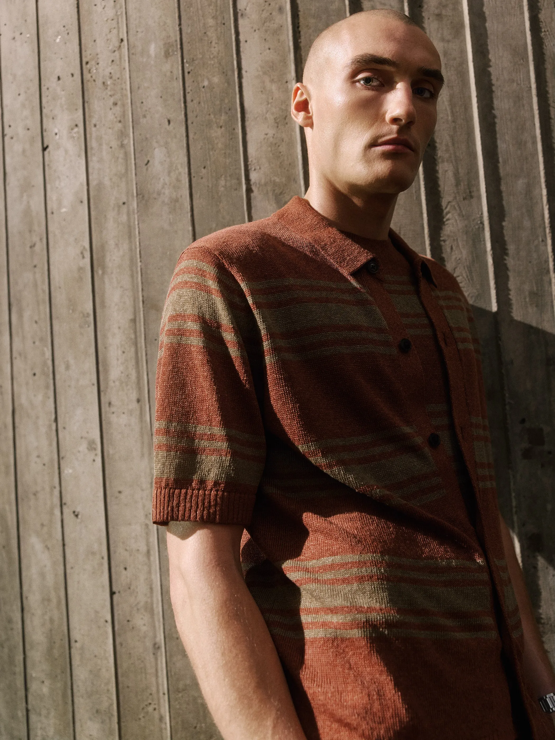 Short-Sleeve Shirt Sweater with Horizontal Stripes sold by RW&CO. product image thumbnail 2