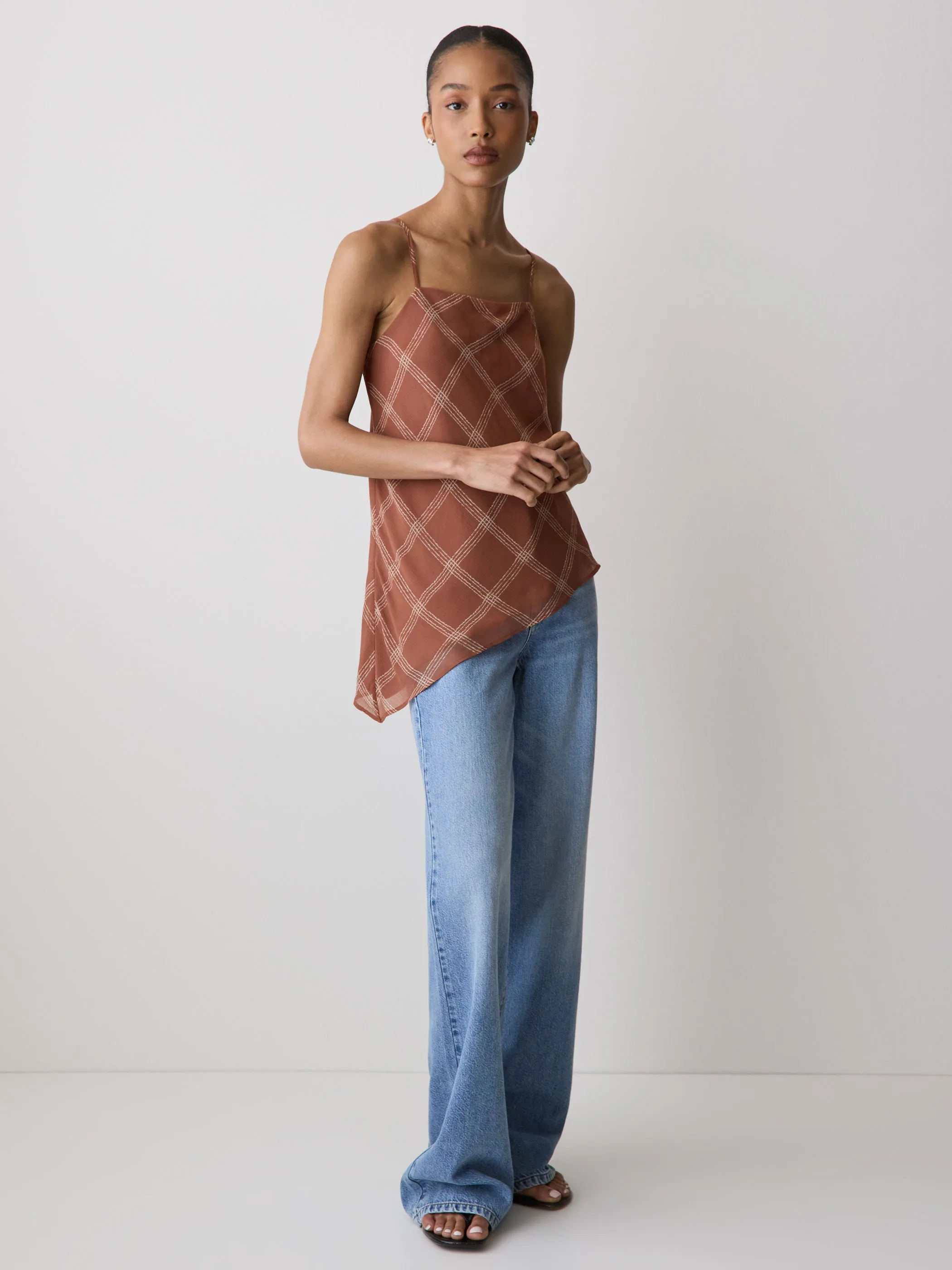 Sleeveless Square-Neck Blouse with Asymmetrical Hem sold by RW&CO. product image thumbnail 2