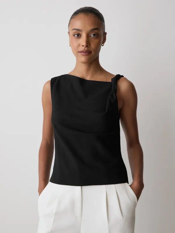 Sleeveless Boat-Neck Blouse with Twisted Strap made by RW&CO.
