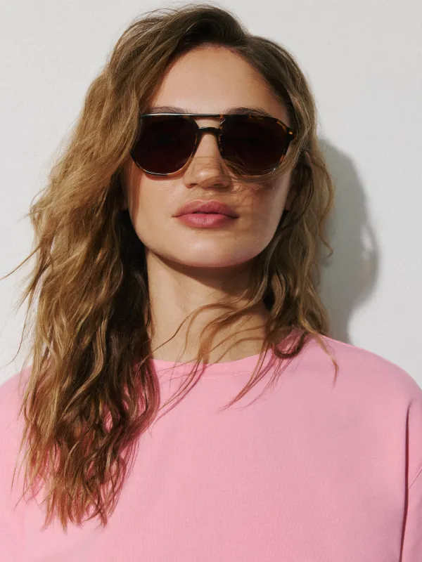 Tortoise Aviator Sunglasses made by RW&CO.