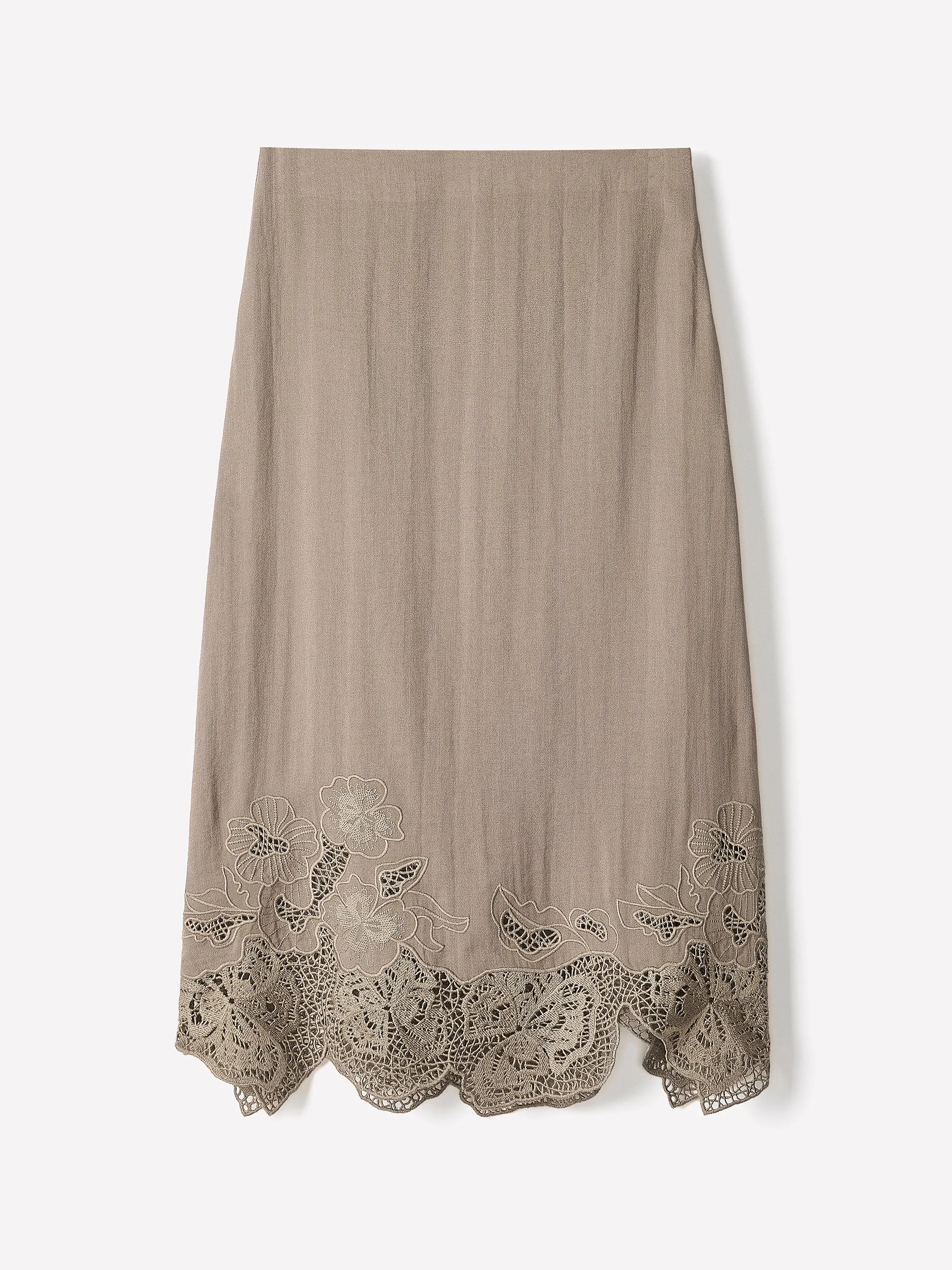 High-Rise Midi Skirt with Lace Trim sold by RW&CO. product image thumbnail 5