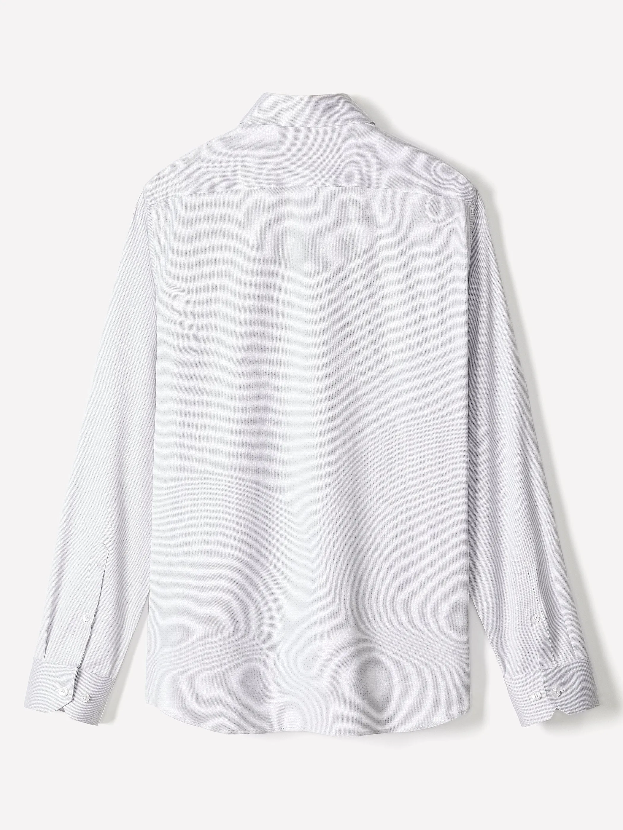 Tailored-Fit Dobby Dress Shirt with Grey Micro Dots sold by RW&CO. product image thumbnail 3