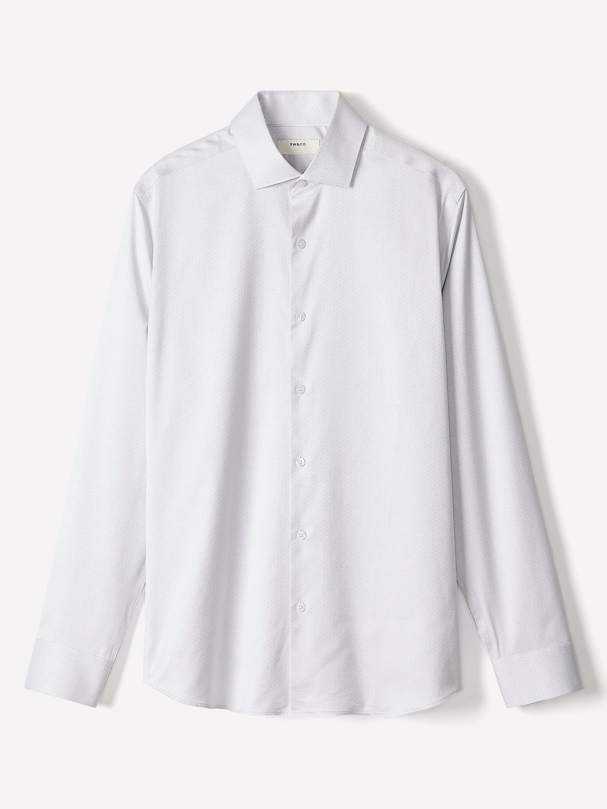 Tailored-Fit Dobby Dress Shirt with Grey Micro Dots sold by RW&CO. product image thumbnail 2