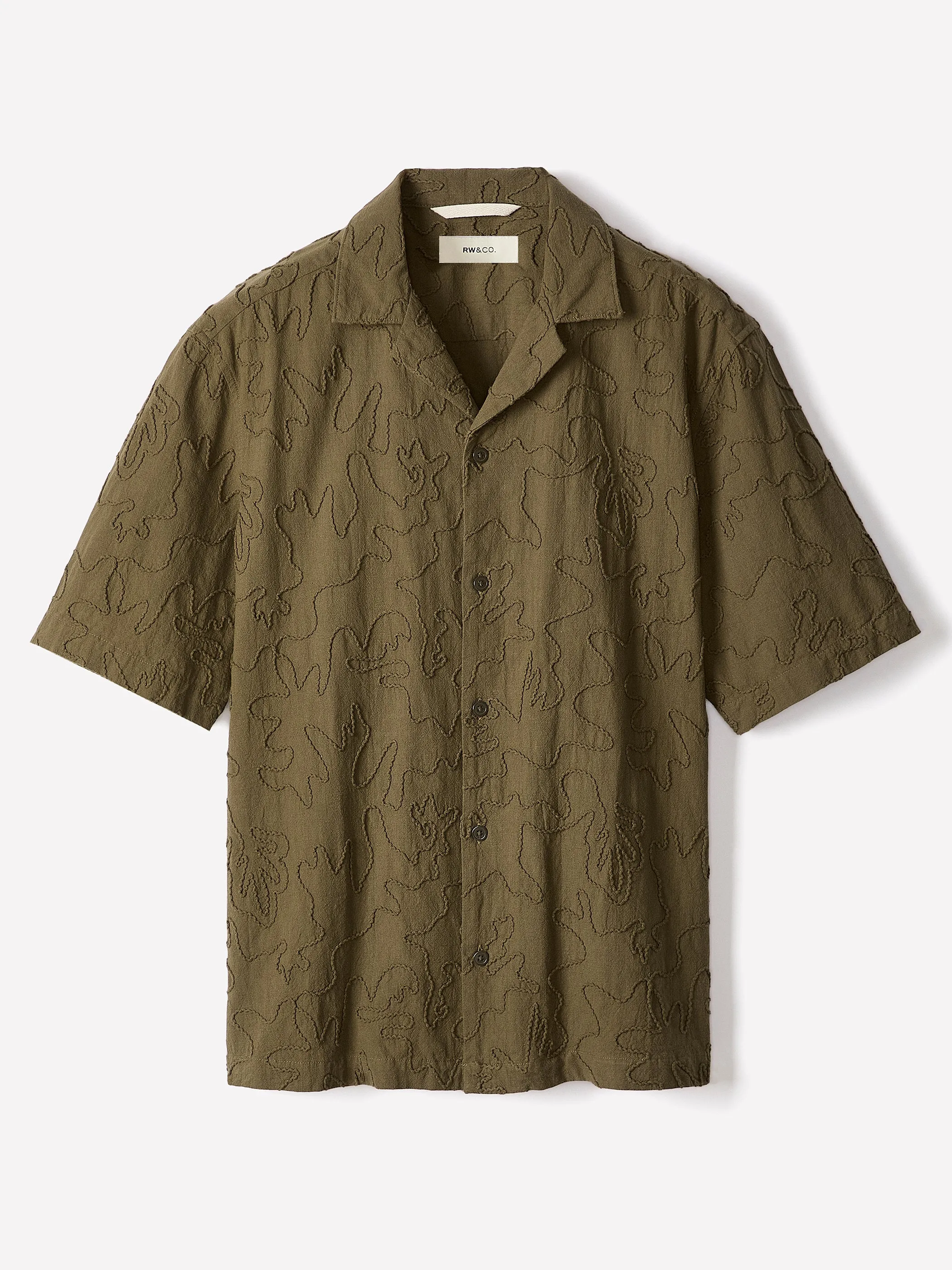 Short-Sleeve Camp-Collar Shirt with Embroidered Details sold by RW&CO. product image thumbnail 5