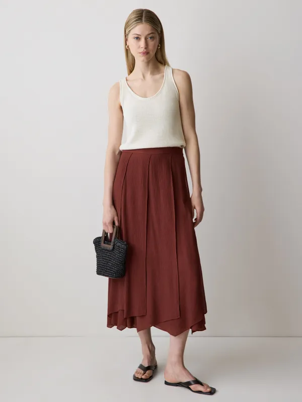 Mid-Rise Flare Midi Skirt made by RW&CO.
