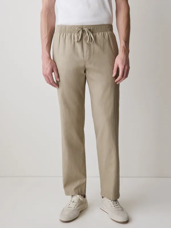 Linen-Blend Pants with Elastic Waistband and Drawstring made by RW&CO.