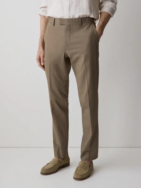 Slim-Fit Dark Beige Suit Pant made by RW&CO.