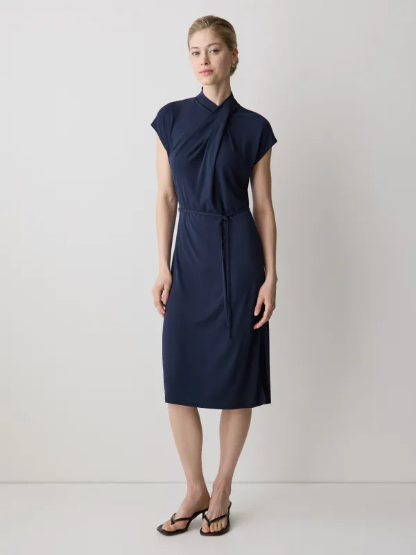 Extended-Sleeve High-Neck Fitted Dress made by RW&CO.