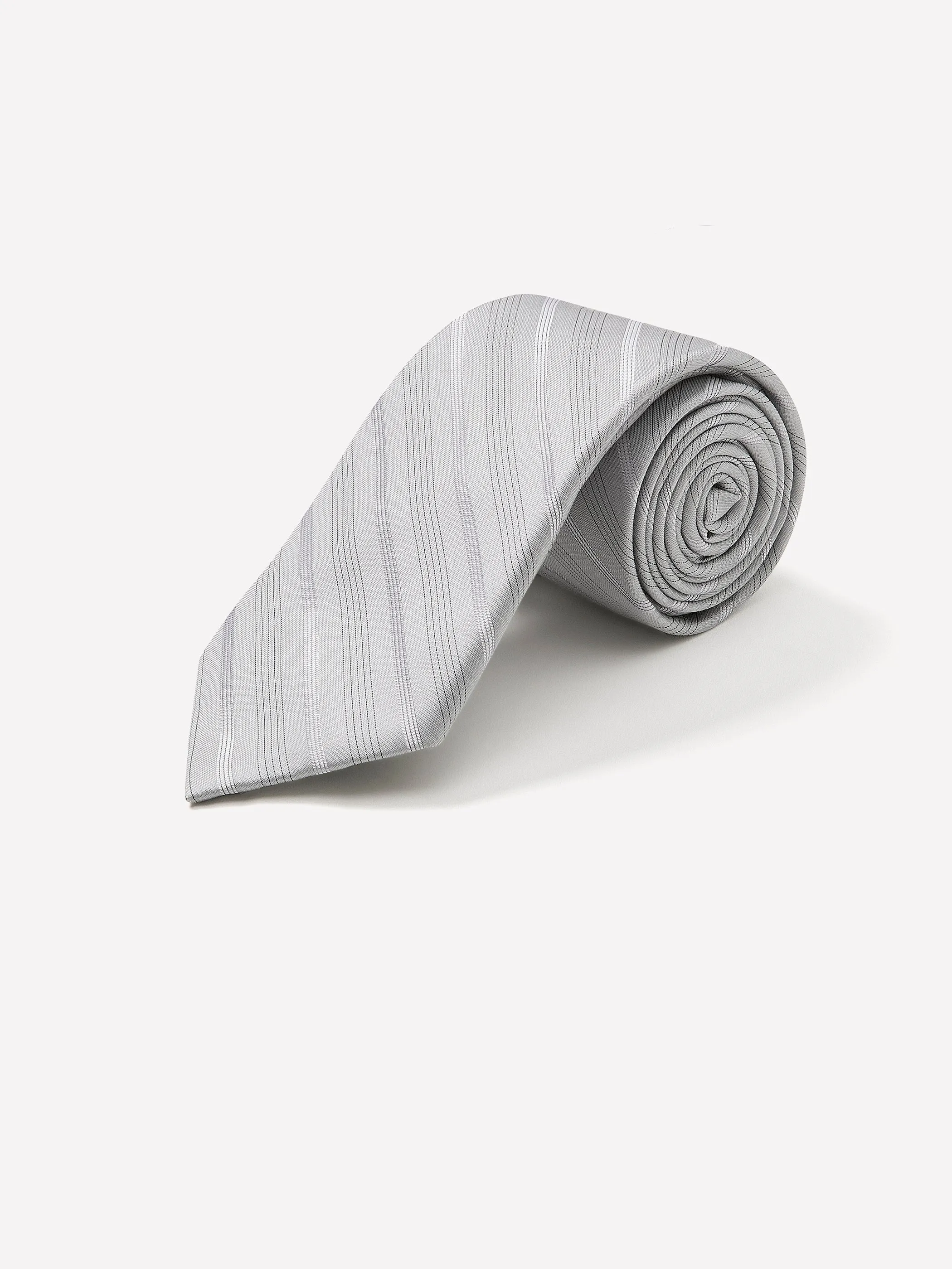 Striped Grey Regular Tie sold by RW&CO.