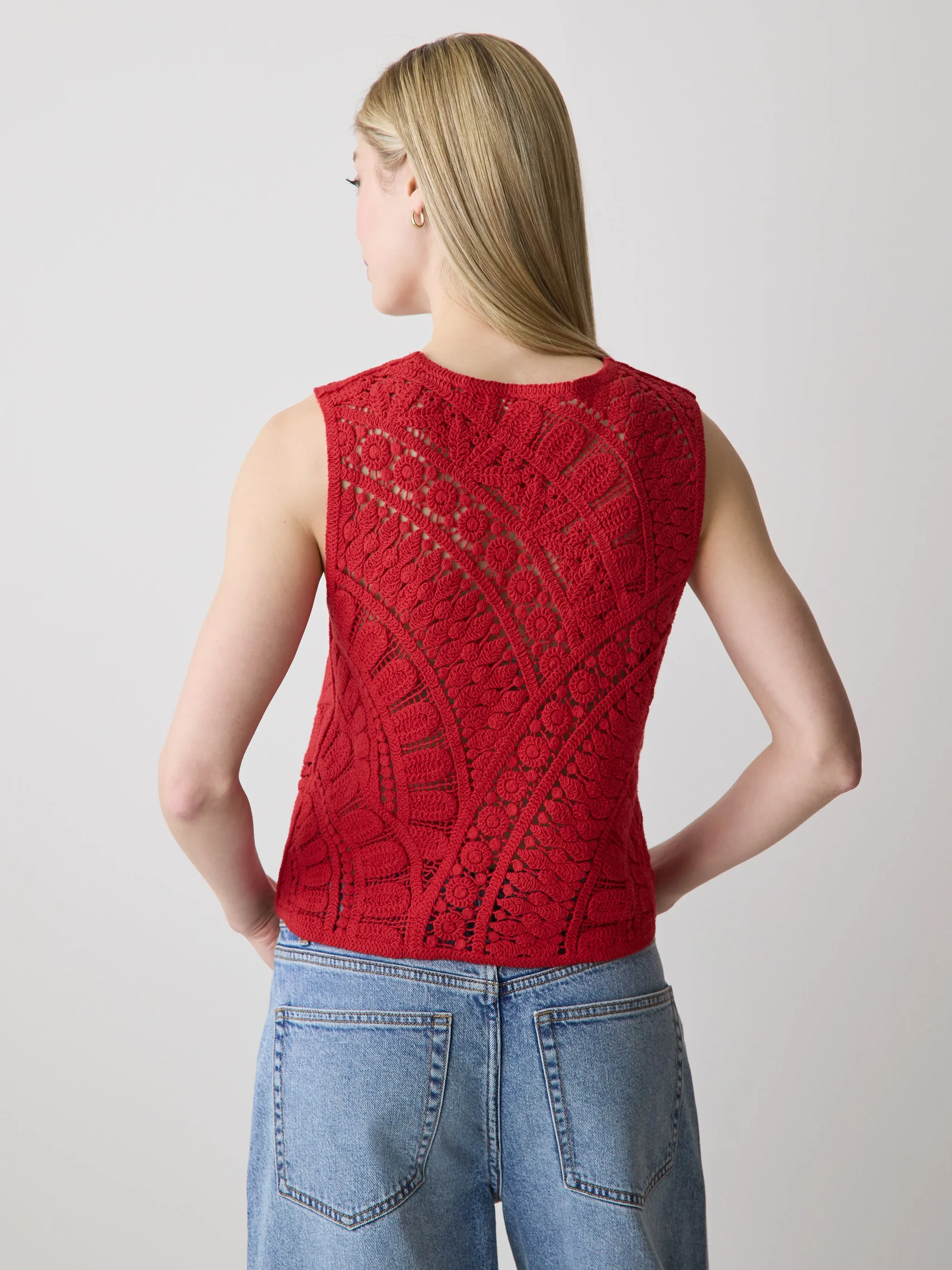 Buttoned-Down Crochet Tank Top sold by RW&CO. product image thumbnail 3