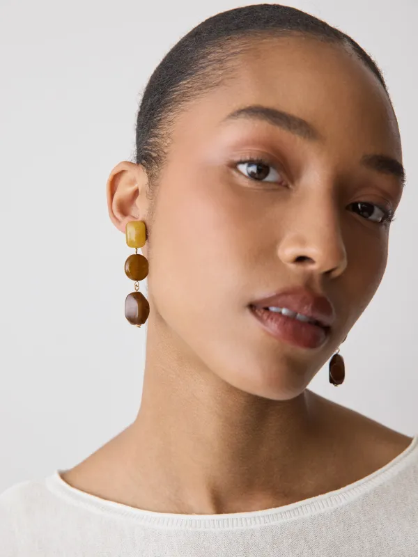 Earrings with Resin-Stone Pendants made by RW&CO.