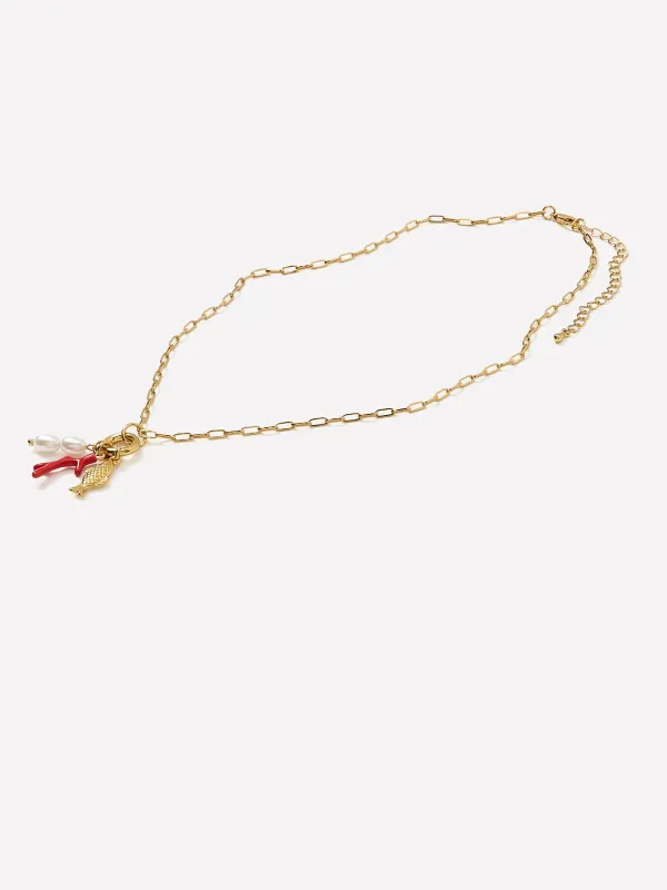 Carabiner Necklace with Charms made by RW&CO.