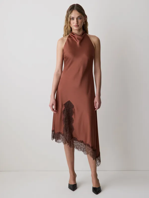 Sleeveless Cowl-Neck Dress with Asymmetrical Hem made by RW&CO.