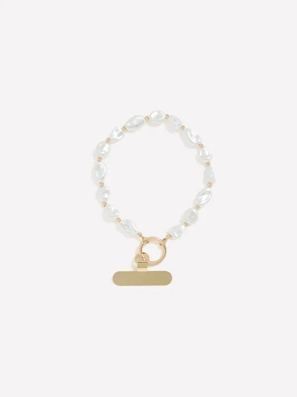Glass Pearl Bag Charm & Phone Wristlet made by RW&CO.