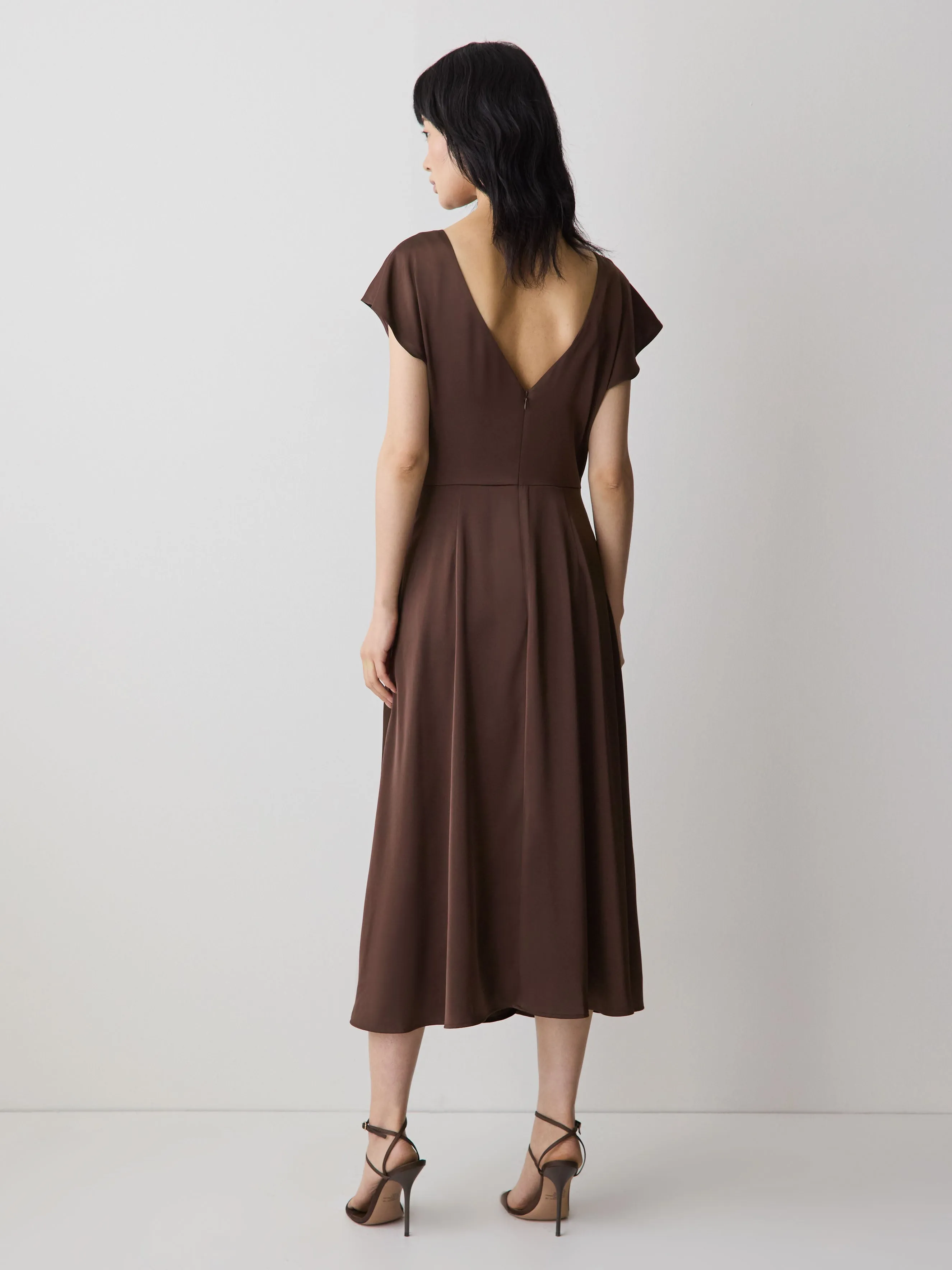 Short-Sleeve Cocktail Midi Dress with Draped Detail sold by RW&CO. product image thumbnail 3