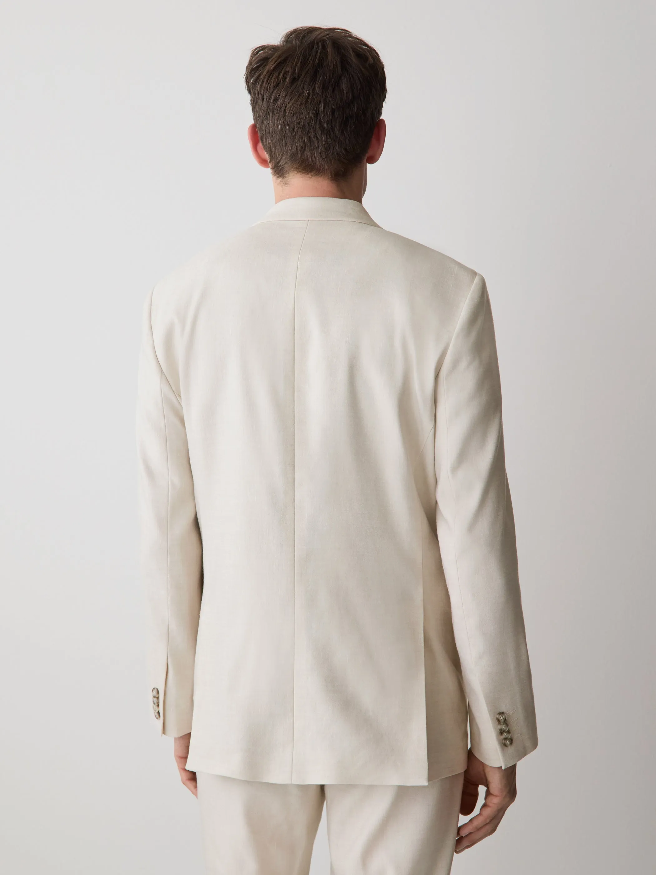Tailored Fit Stretch Linen Suit Blazer sold by RW&CO. product image thumbnail 3
