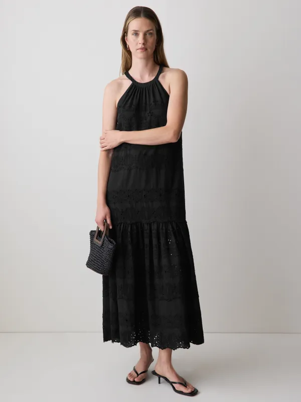 Sleeveless Halter Maxi Dress with Eyelets made by RW&CO.