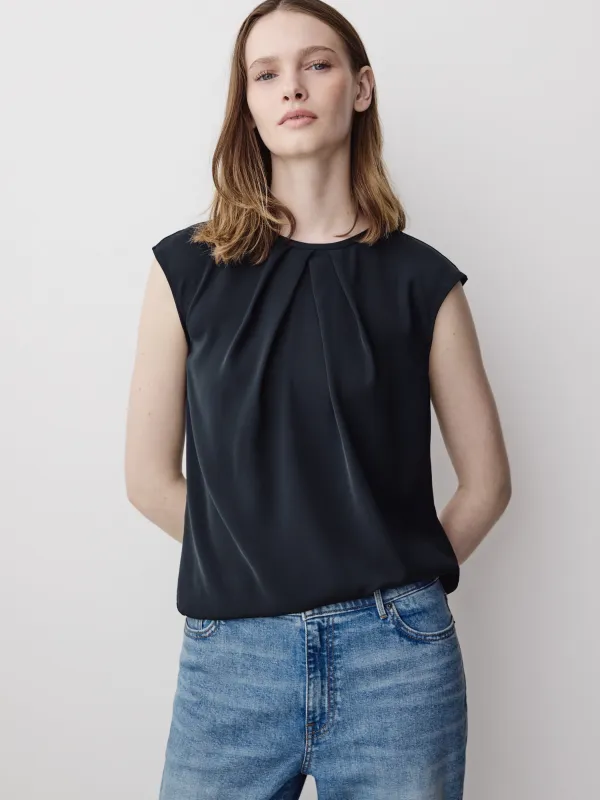 Cap-Sleeve Crew-Neck Blouse made by RW&CO.