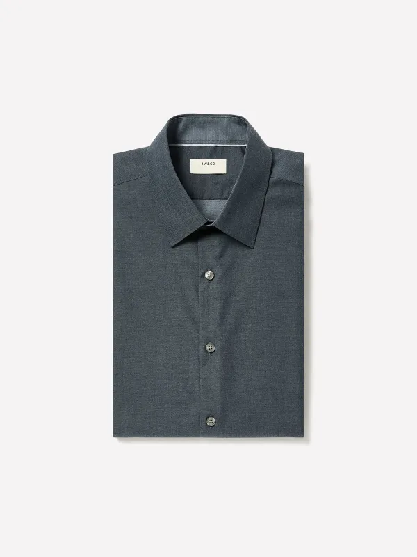 Tailored-Fit Denim-Like Dress Shirt made by RW&CO.