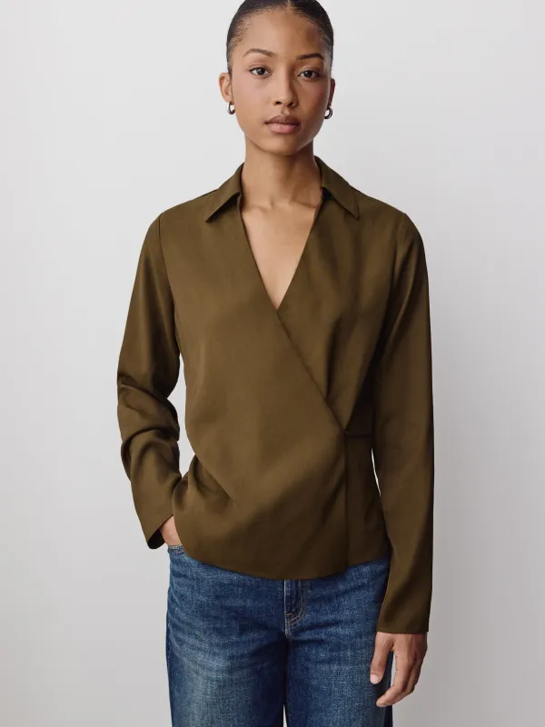 Long-Sleeve Wrap Blouse made by RW&CO.