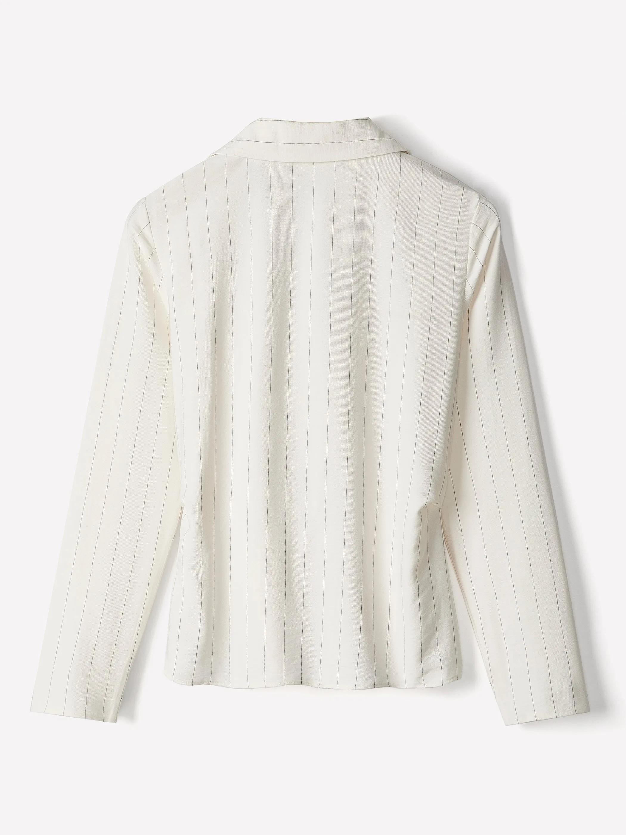 Striped Long-Sleeve Wrap Blouse sold by RW&CO. product image thumbnail 4