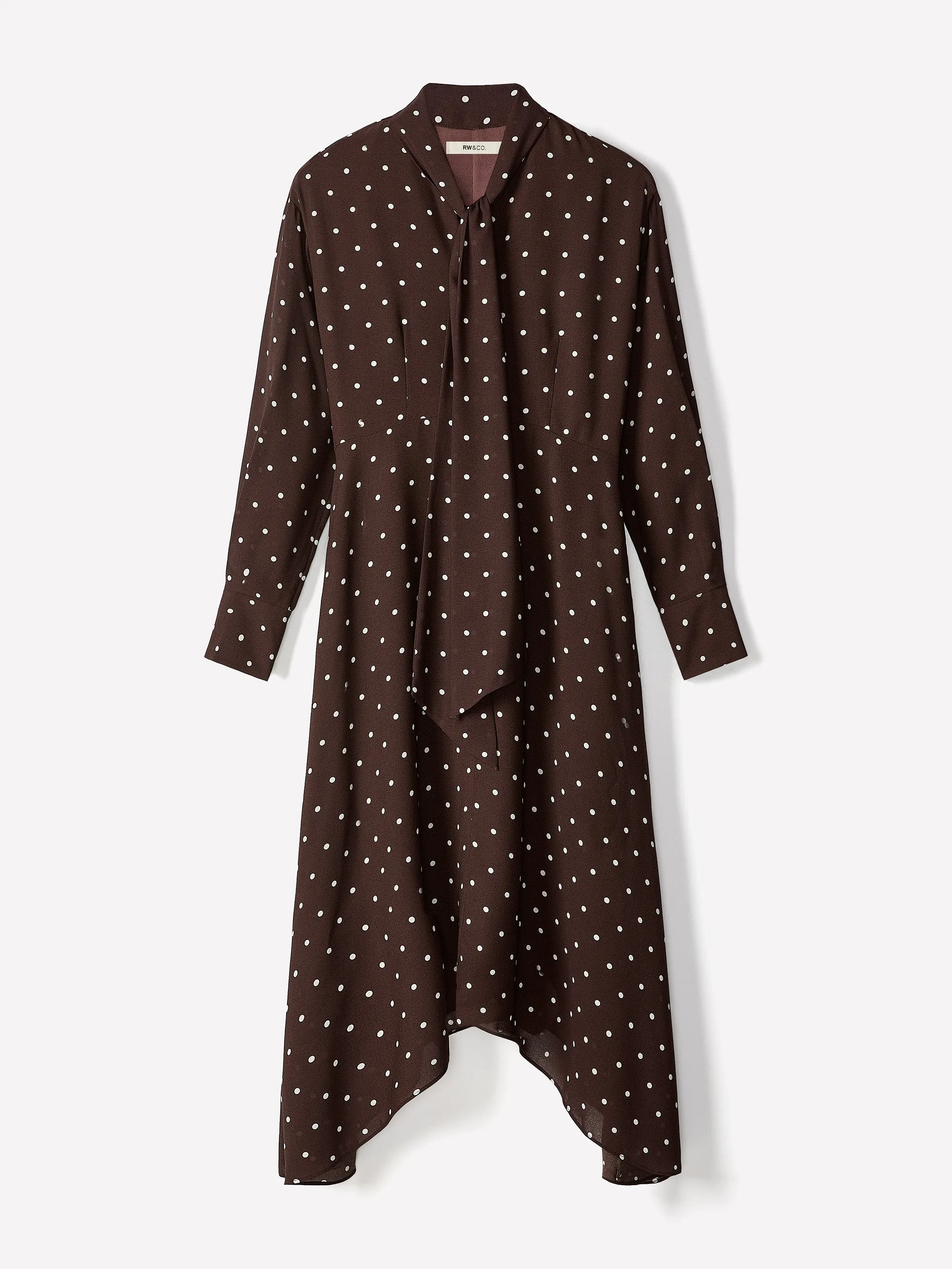 Long-Sleeve Midi Dress with Asymmetrical Hem sold by RW&CO. product image thumbnail 4