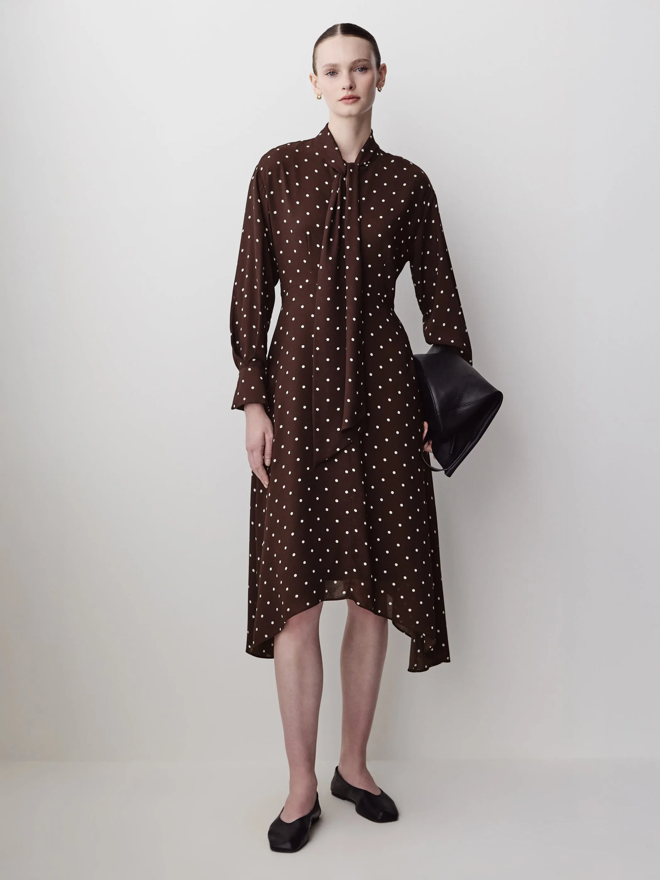 Long-Sleeve Midi Dress with Asymmetrical Hem sold by RW&CO.