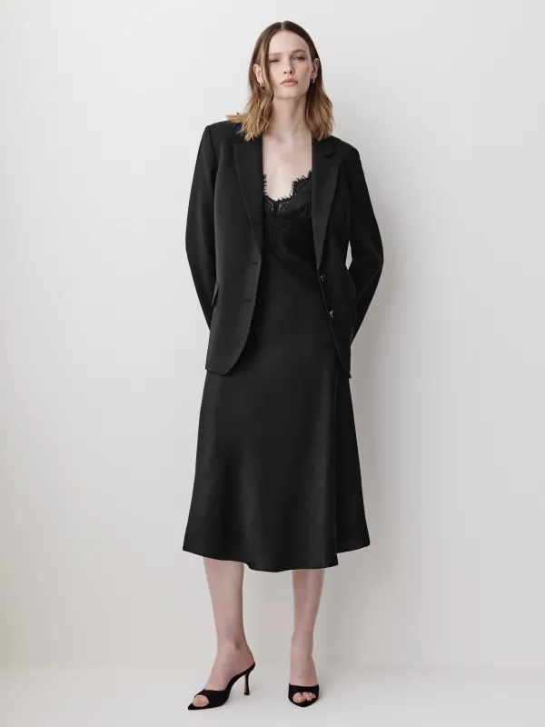 Satin Midi Dress with Lace Trim made by RW&CO.