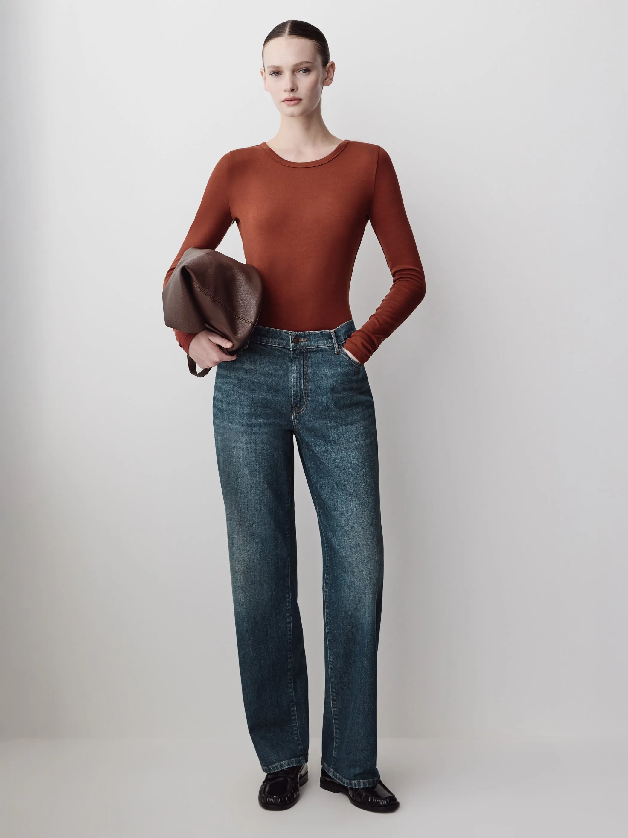 Mid-Rise Straight-Leg Jeans sold by RW&CO. product image thumbnail 5