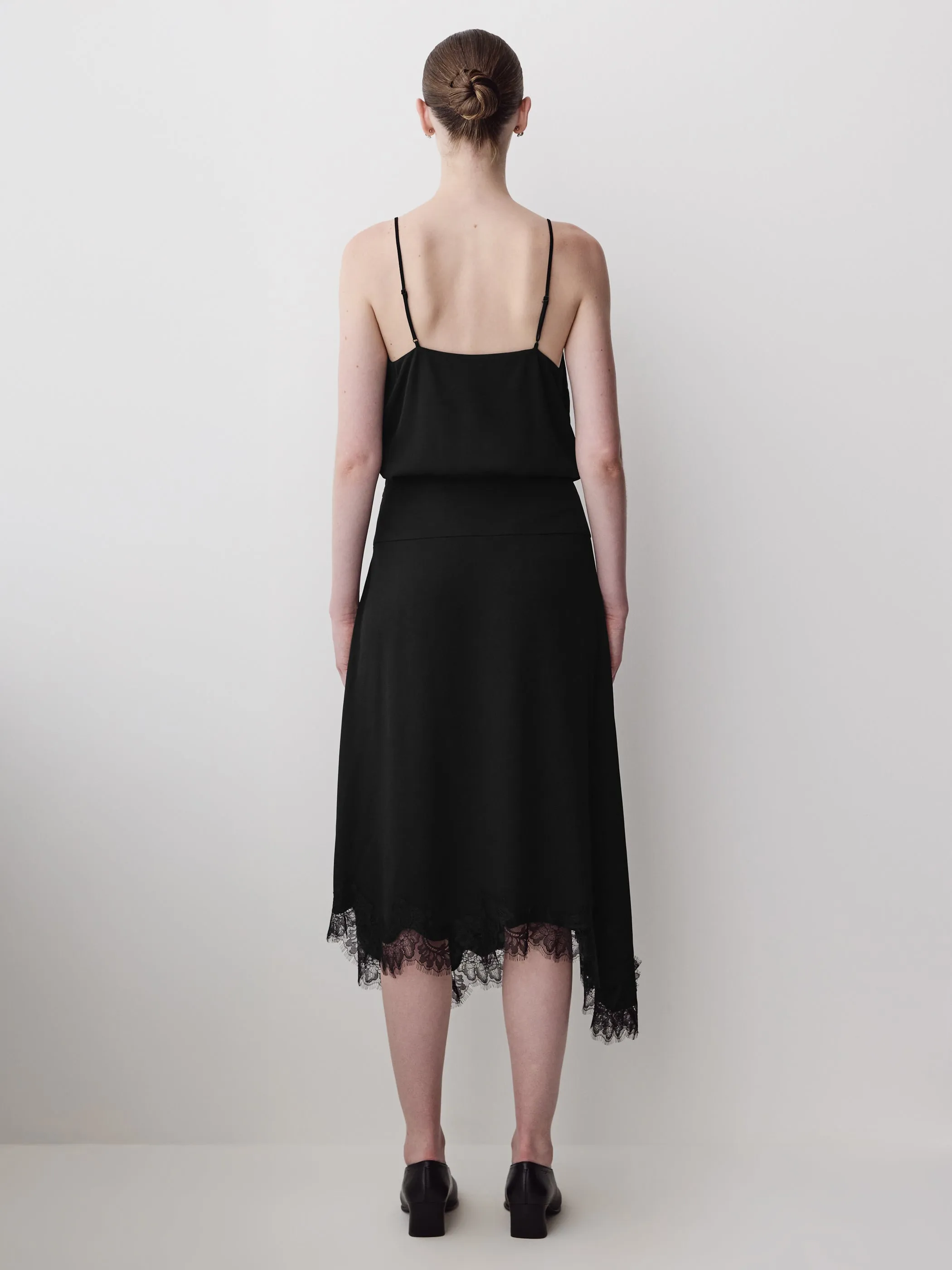 Asymmetrical Twill Skirt with Lace Trim sold by RW&CO. product image thumbnail 4