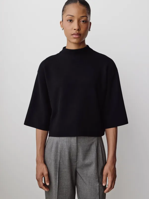 Mock-Neck Sweater with Bell Elbow Sleeves made by RW&CO.