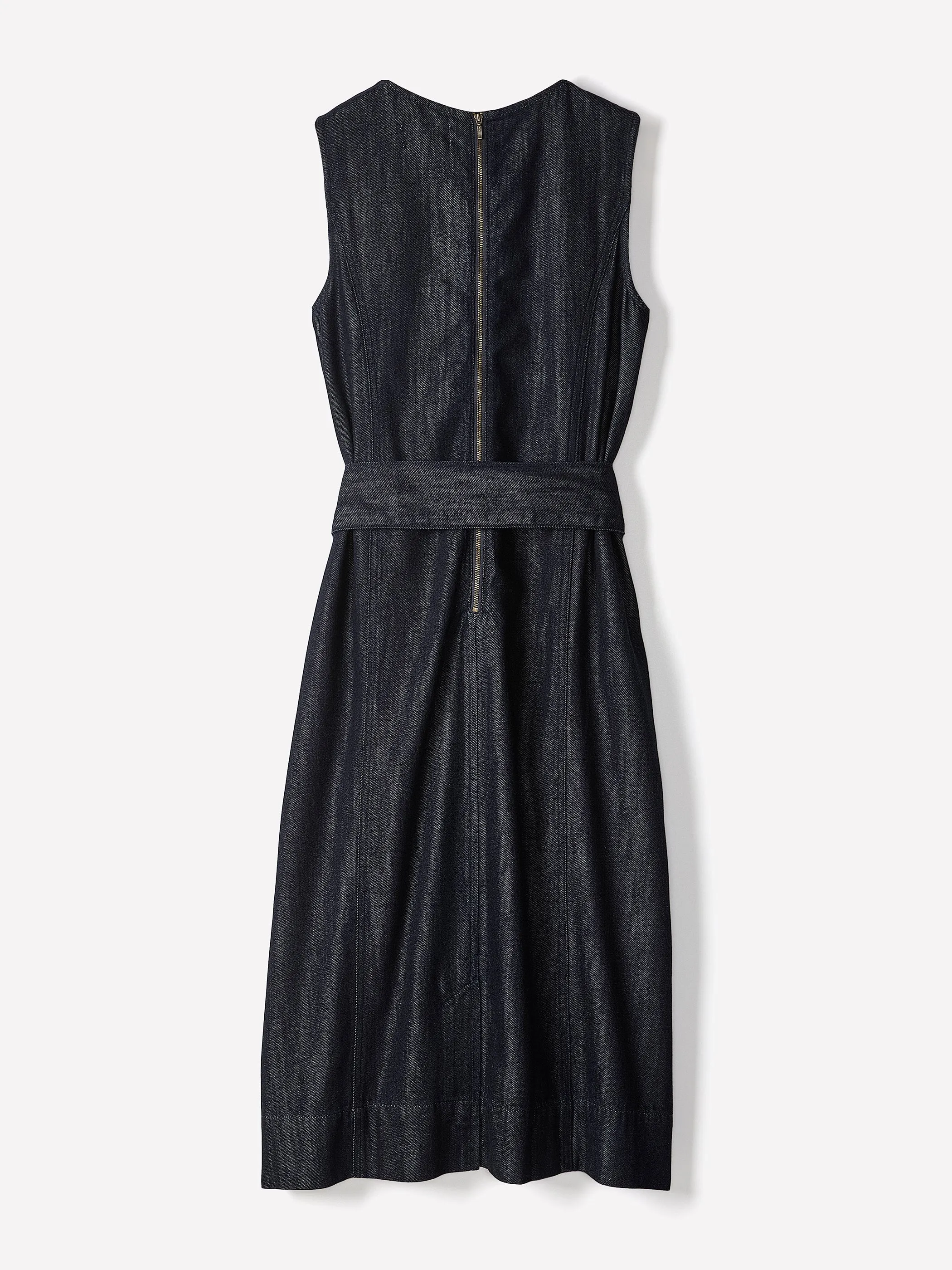 Sleeveless Belted Midi Denim Dress sold by RW&CO. product image thumbnail 5