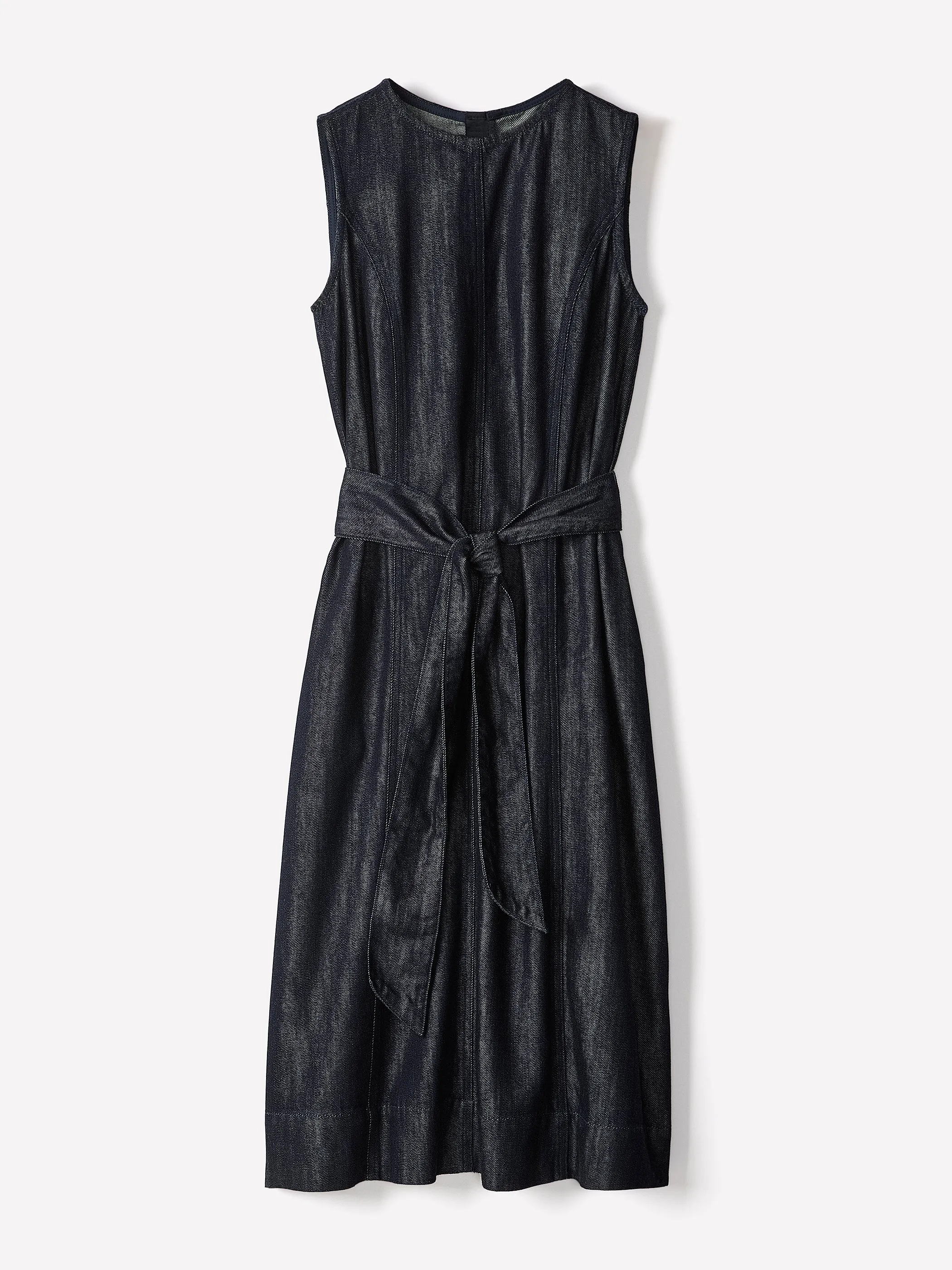 Sleeveless Belted Midi Denim Dress sold by RW&CO. product image thumbnail 4