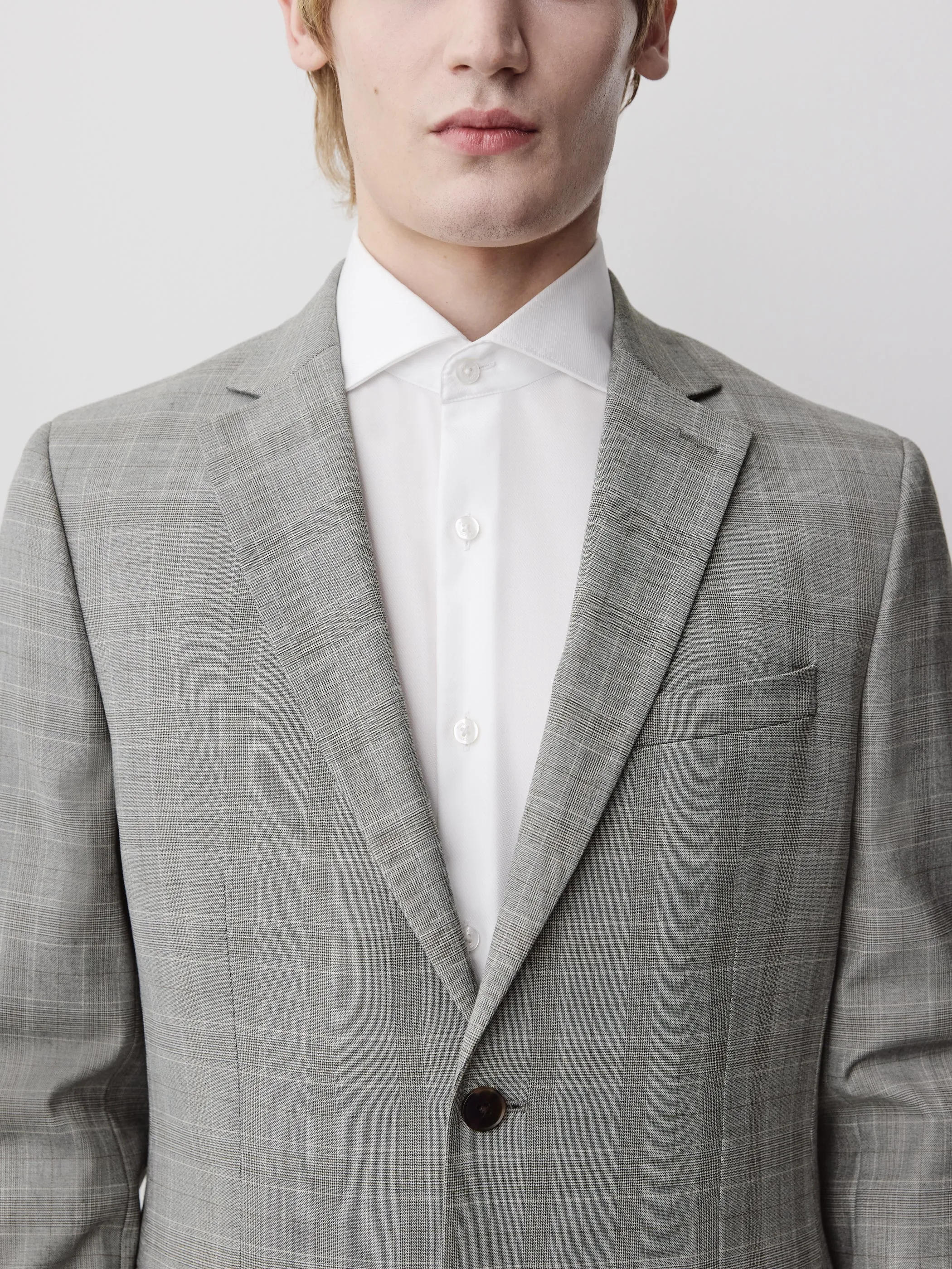 Slim-Fit Checkered Grey Suit Blazer sold by RW&CO. product image thumbnail 3