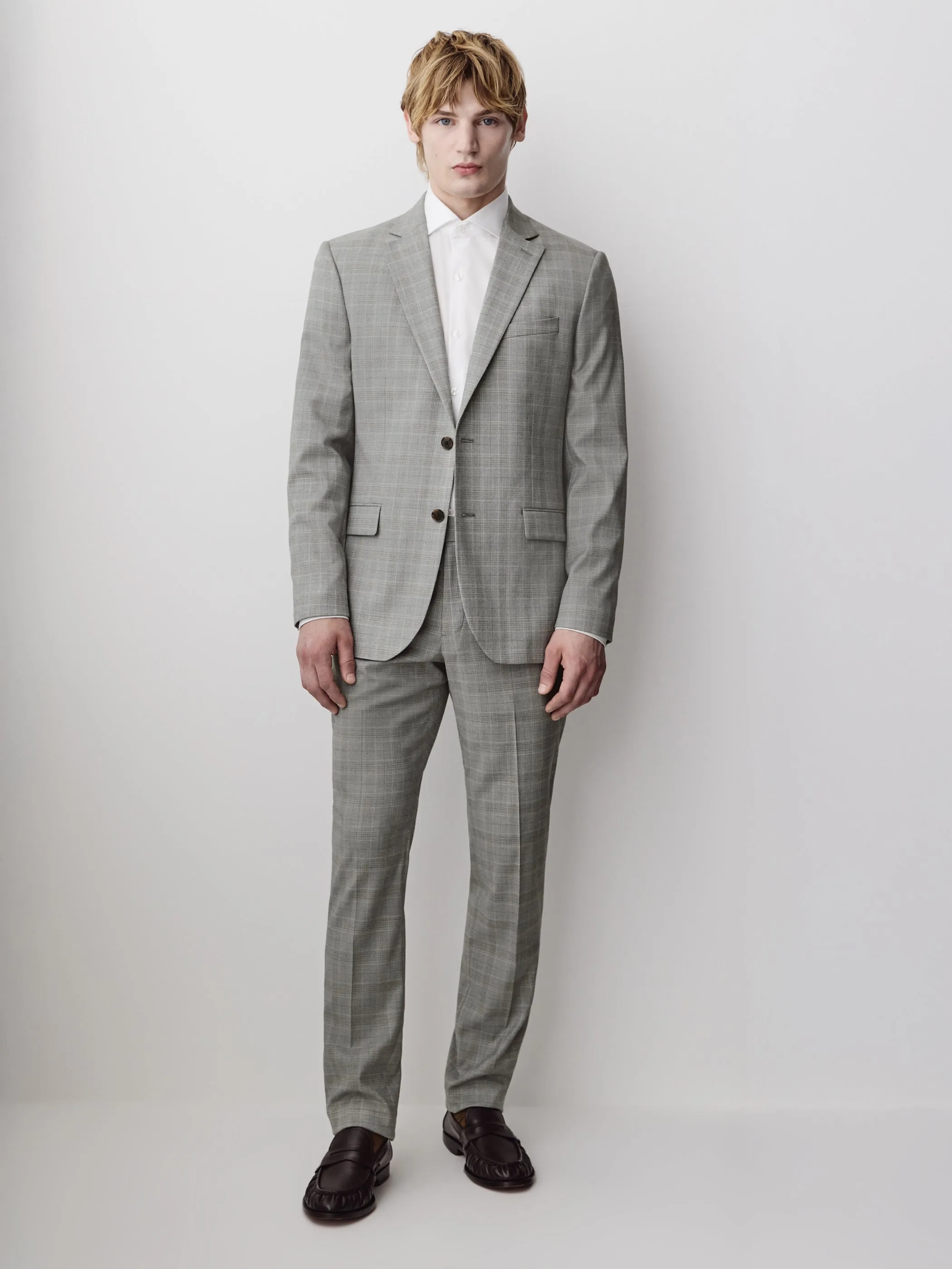 Slim-Fit Checkered Grey Suit Blazer sold by RW&CO. product image thumbnail 2