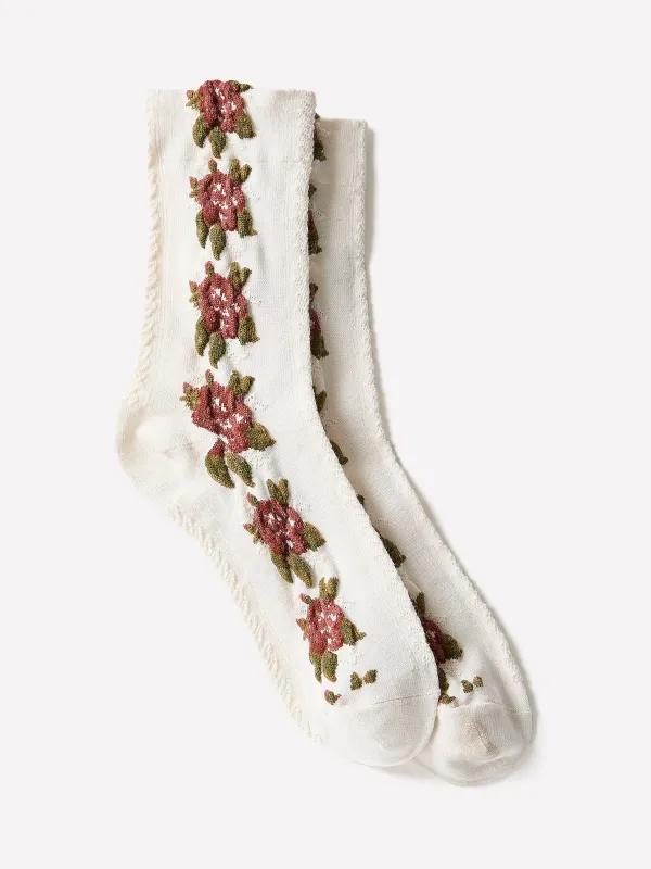 Textured Floral Crew Socks made by RW&CO.
