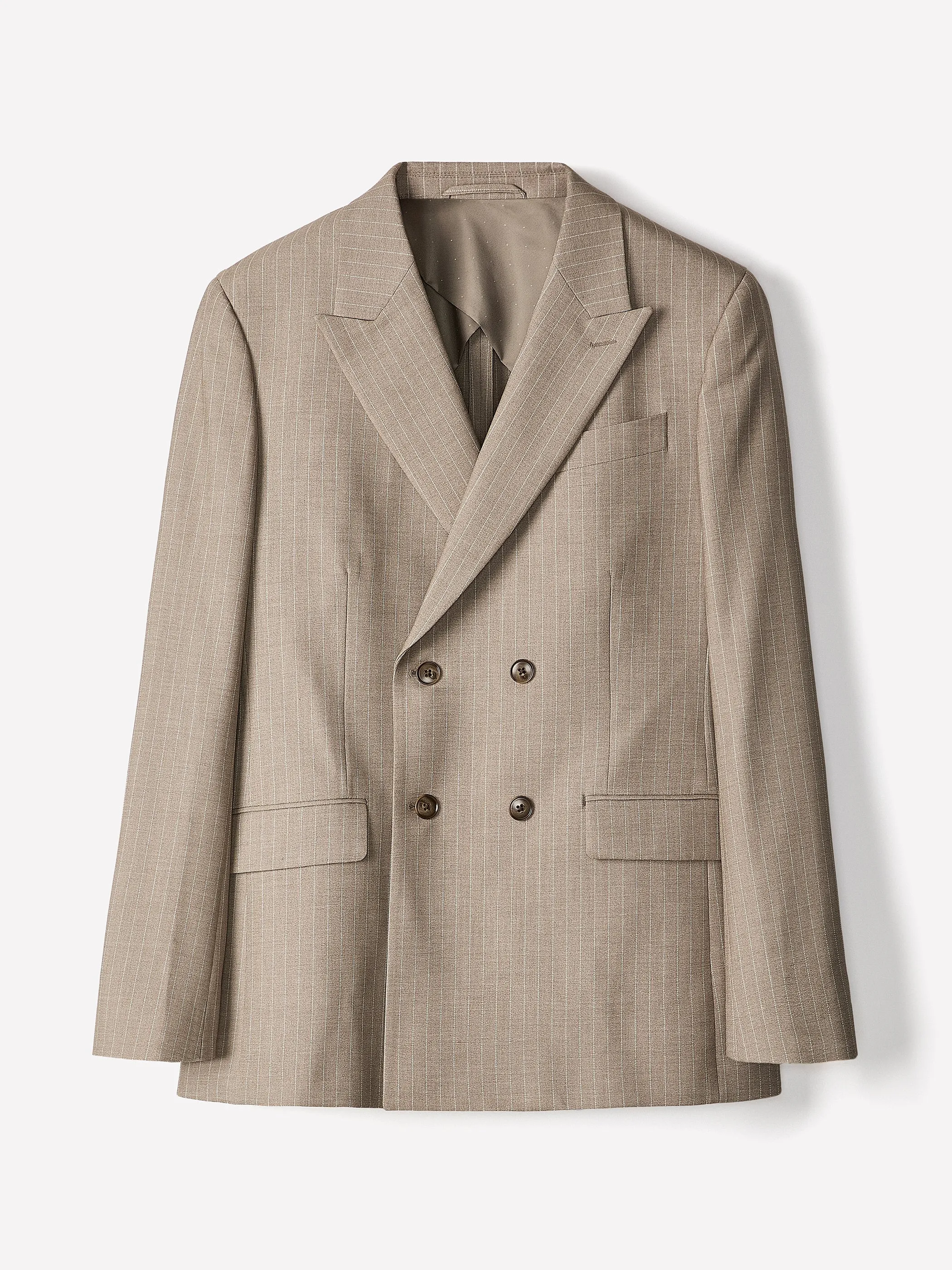 Tailored-Fit Double-Breasted Striped Suit Blazer sold by RW&CO. product image thumbnail 3