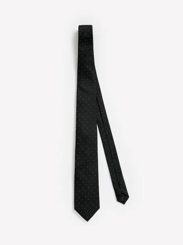 Black Regular Tie with Micro Dots made by RW&CO.