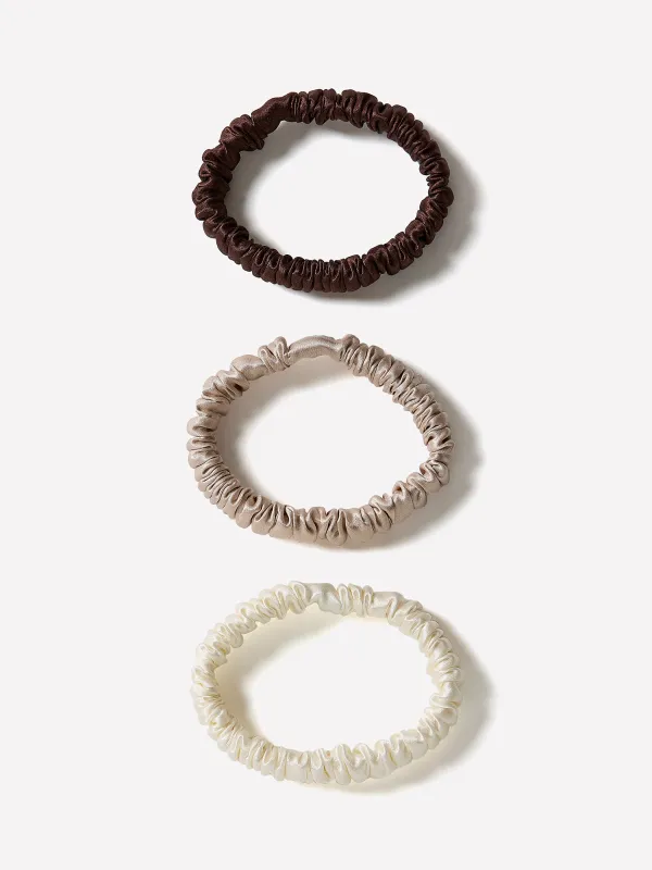 Mini Silk Scrunchies - Set of 3 made by RW&CO.