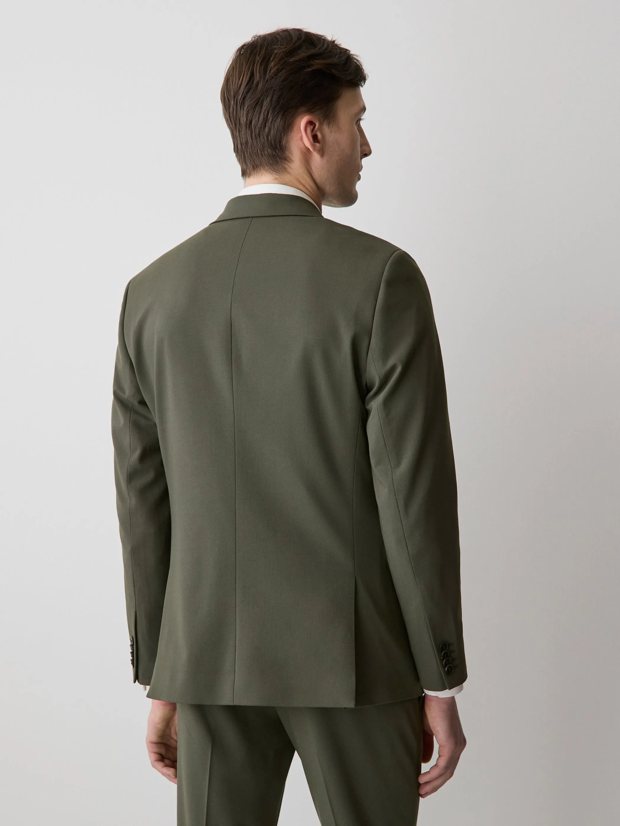 Slim-Fit Dark Green Suit Blazer sold by RW&CO. product image thumbnail 3
