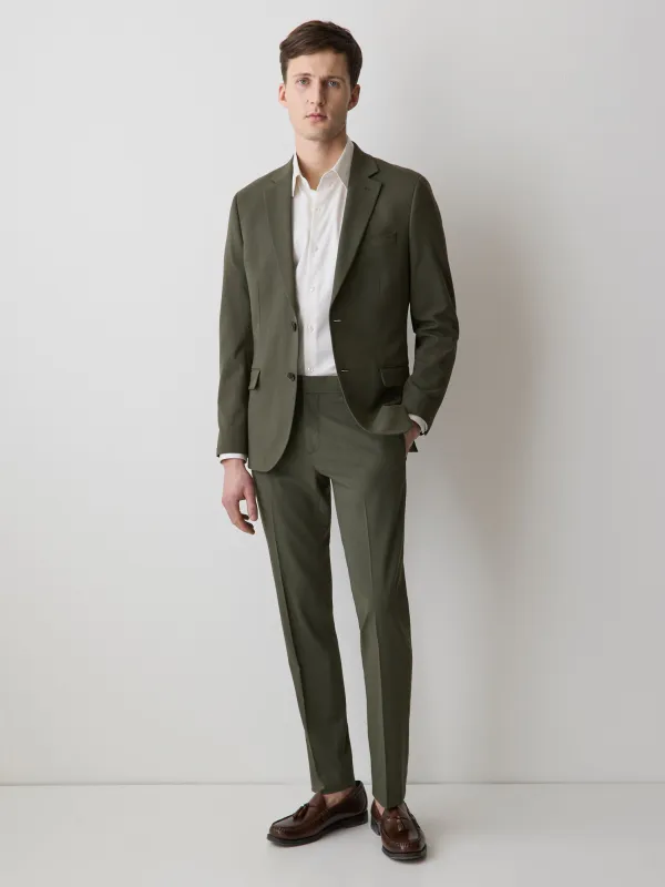 Slim-Fit Dark Green Suit Blazer made by RW&CO.