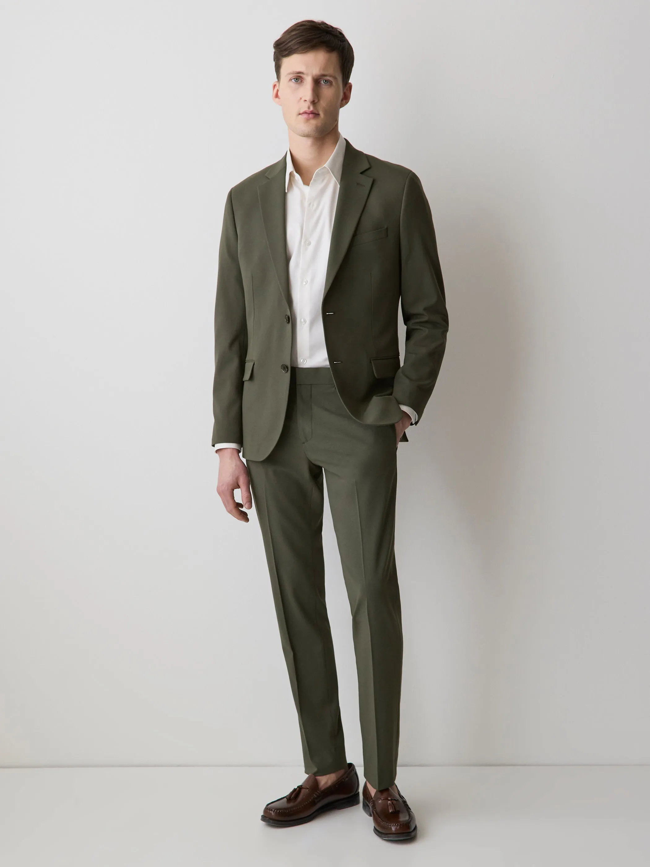 Slim-Fit Dark Green Suit Blazer sold by RW&CO.