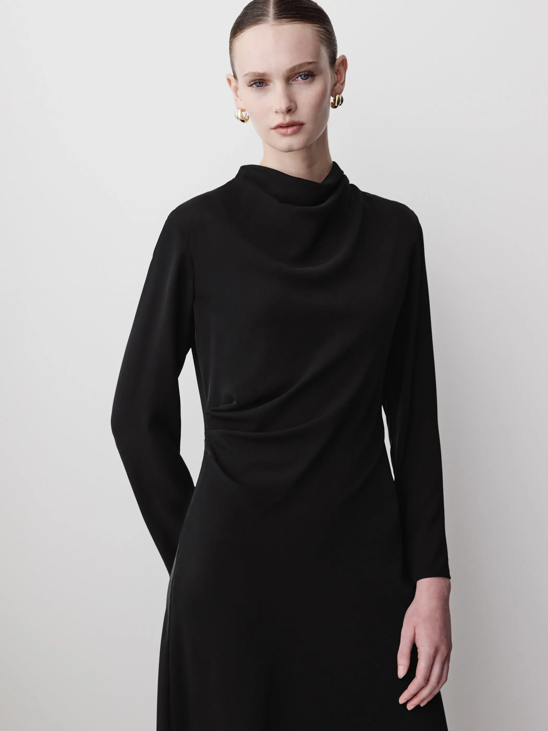 Long-Sleeve Mock-Neck Midi Dress sold by RW&CO. product image thumbnail 3