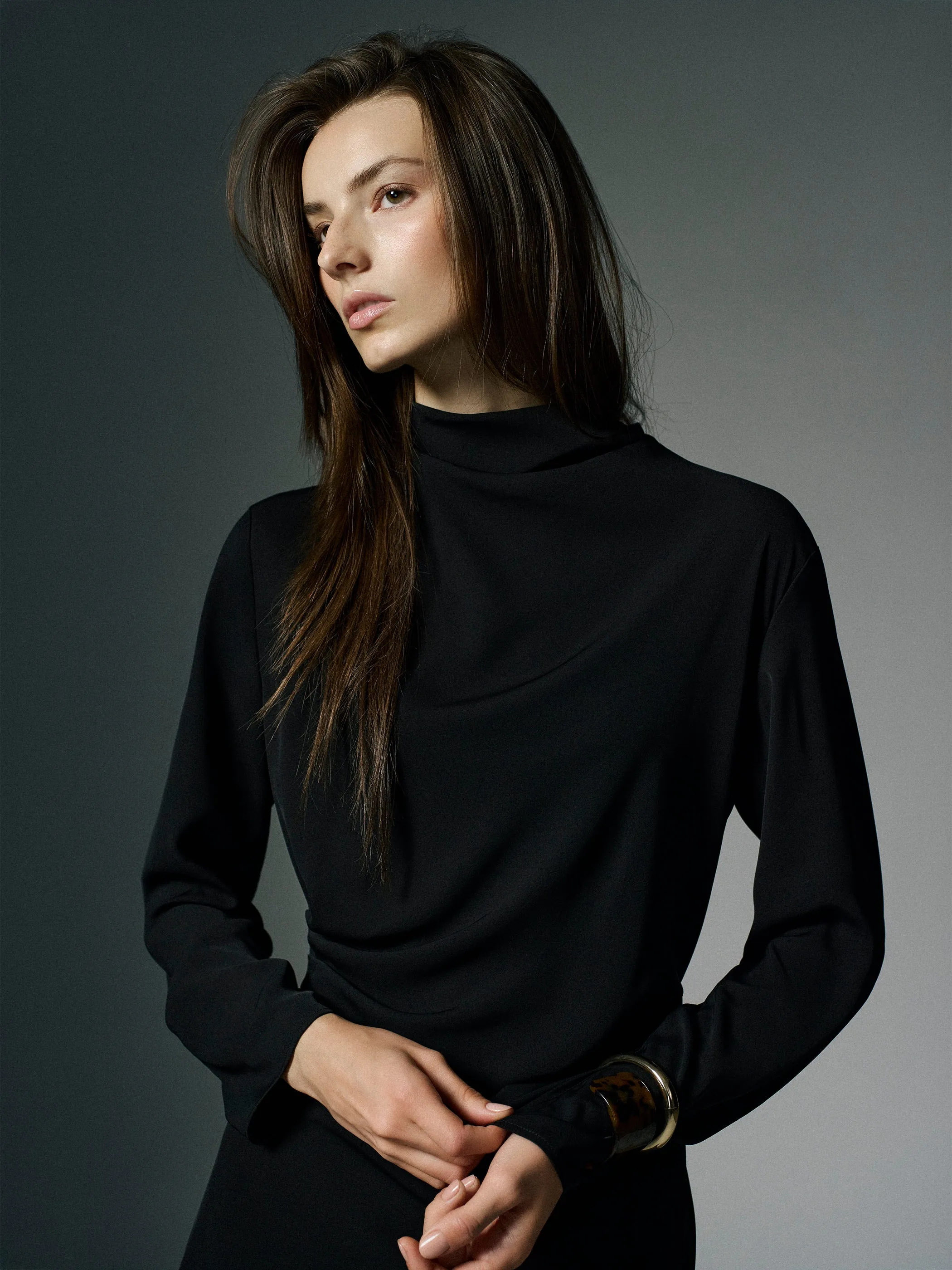 Long-Sleeve Mock-Neck Midi Dress sold by RW&CO. product image thumbnail 4