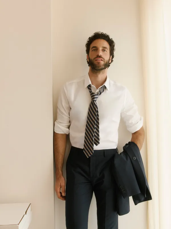 Slim-Fit White Dress Shirt made by RW&CO.