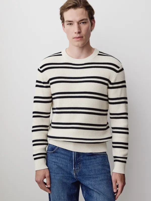 Striped Long-Sleeve Crew-Neck Sweater made by RW&CO.