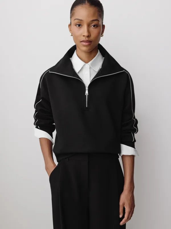 Long-Sleeve Half-Zip Mock-Neck Top made by RW&CO.