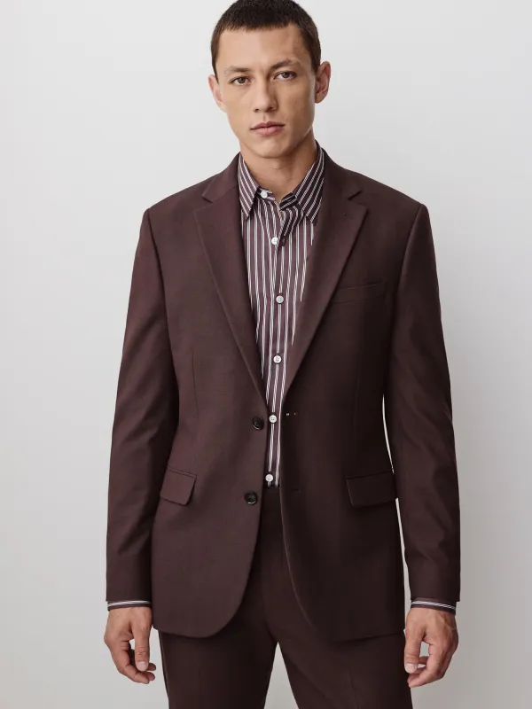 Slim-Fit Burgundy Suit Blazer made by RW&CO.