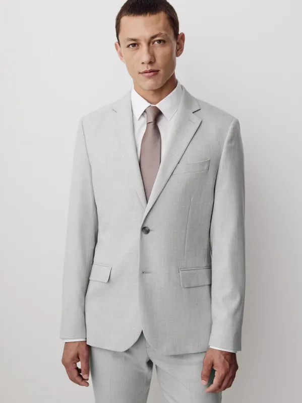Essential Slim Fit Light Grey Suit Blazer made by RW&CO.